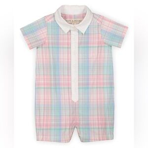 Hope and Henry Pastel Plaid Romper Size 0-3M